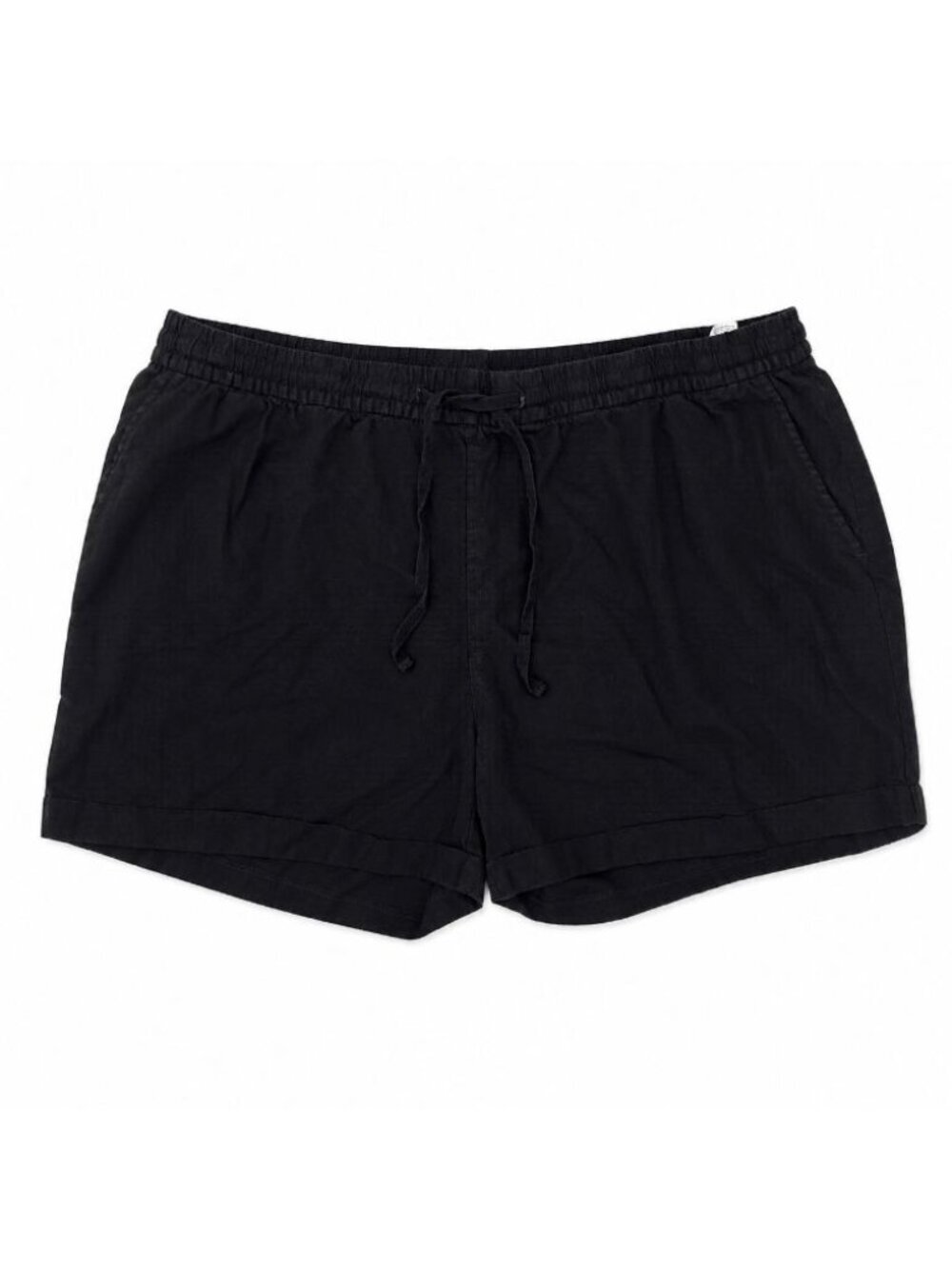 Old Navy Black Linen Shorts Women XXL 4.5” Inseam High Rise Classic Beach Luxury